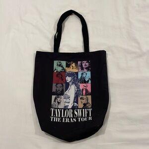 Taylor Swift Eras Tour Concert Black Tote Bag
